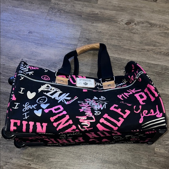 PINK Victoria's Secret Handbags - Victoria's Secret Pink Rolling Duffle Luggage